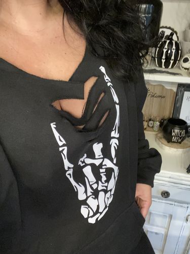 Customer photo review of 153 - Regret Wide Neck Sweatshirt