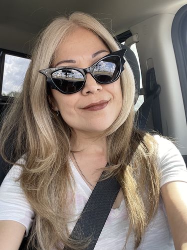 Customer photo review of PRE-ORDER Vamp Batwing Sunglasses in Black