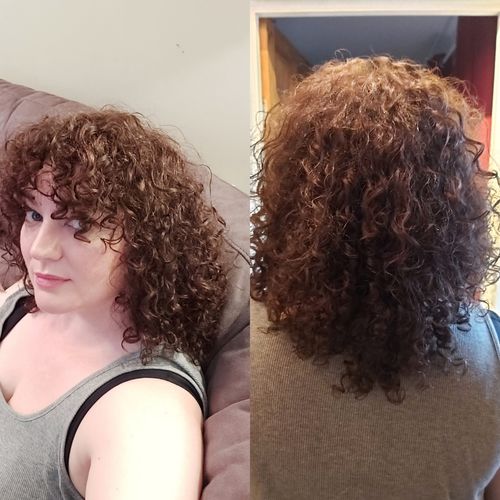 Customer photo review of Curly Ash Blonde