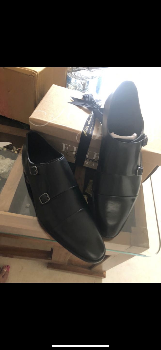 Customer photo review of Double Monk Straps Cap toe - Black
