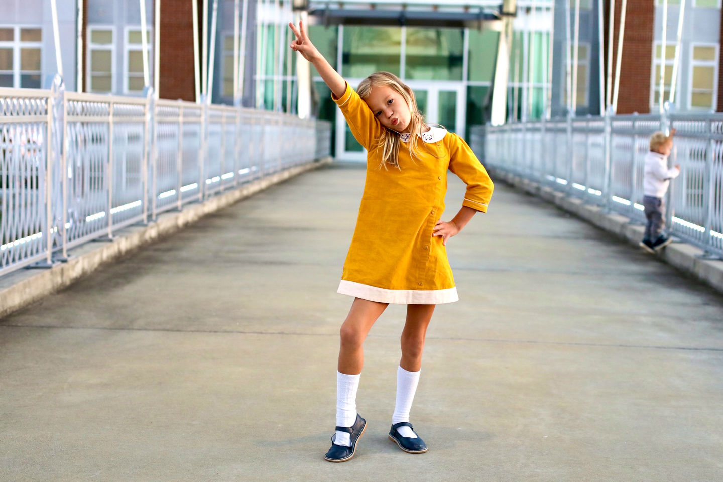 Customer photo review of Gold Button Down Dress