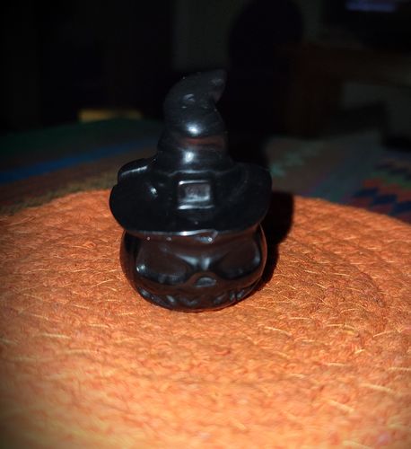 Customer photo review of Obsidian Pumpkin with Witch Hat