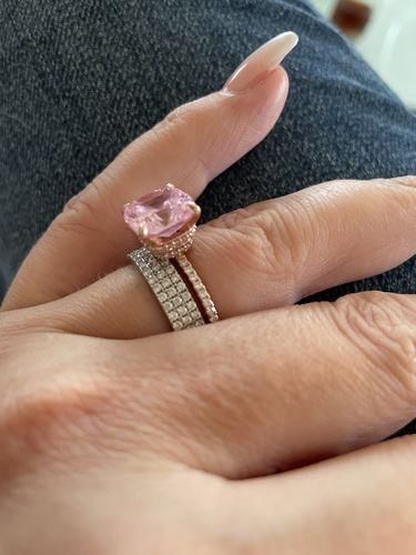 Customer photo review of Louily Luxury Pave Women's Wedding Band In Sterling Silver