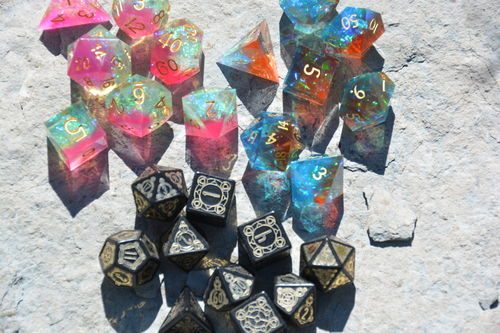 Customer photo review of Sharp Edge Blue Blood Resin DnD Dice Set All Number Dice