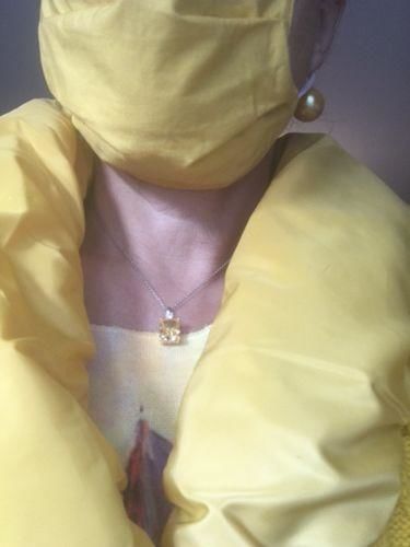 Customer photo review of Elegant Yellow Sapphire Radiant Cut Pendant Necklace In Sterling Silver