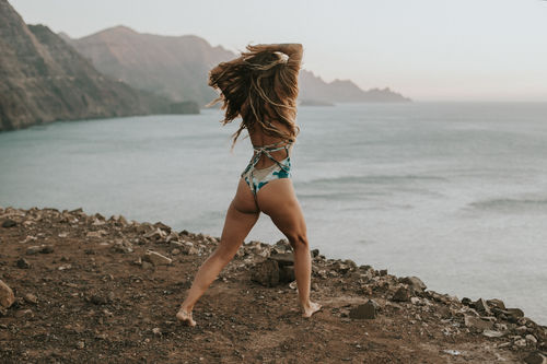 Customer photo review of Tangled Kiss Bodysuit - Indigo Sunrise