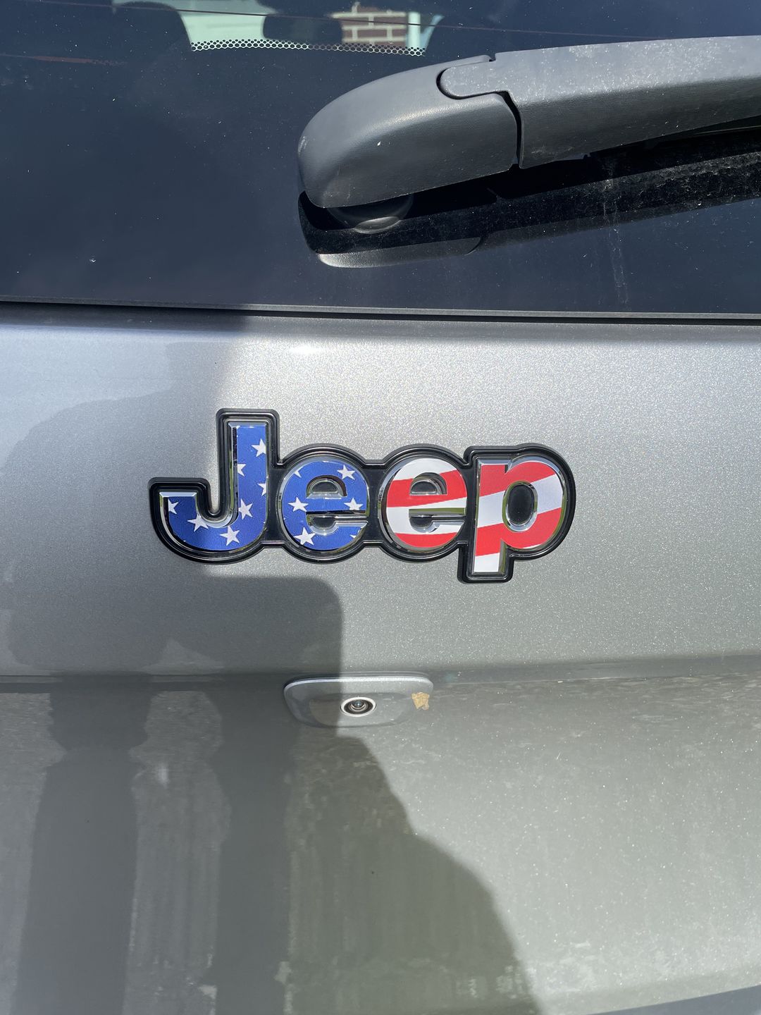 Customer photo review of JEEP Emblem Overlay Decals – American Flag Print | Fits Grand Cherokee, Cherokee, Compass, Renegade, Liberty & Patriot