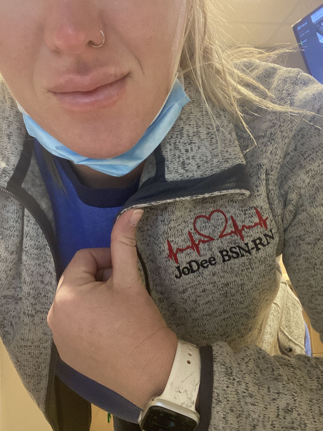 Customer photo review of L232  Port Authority® Ladies Sweater Fleece Jacket