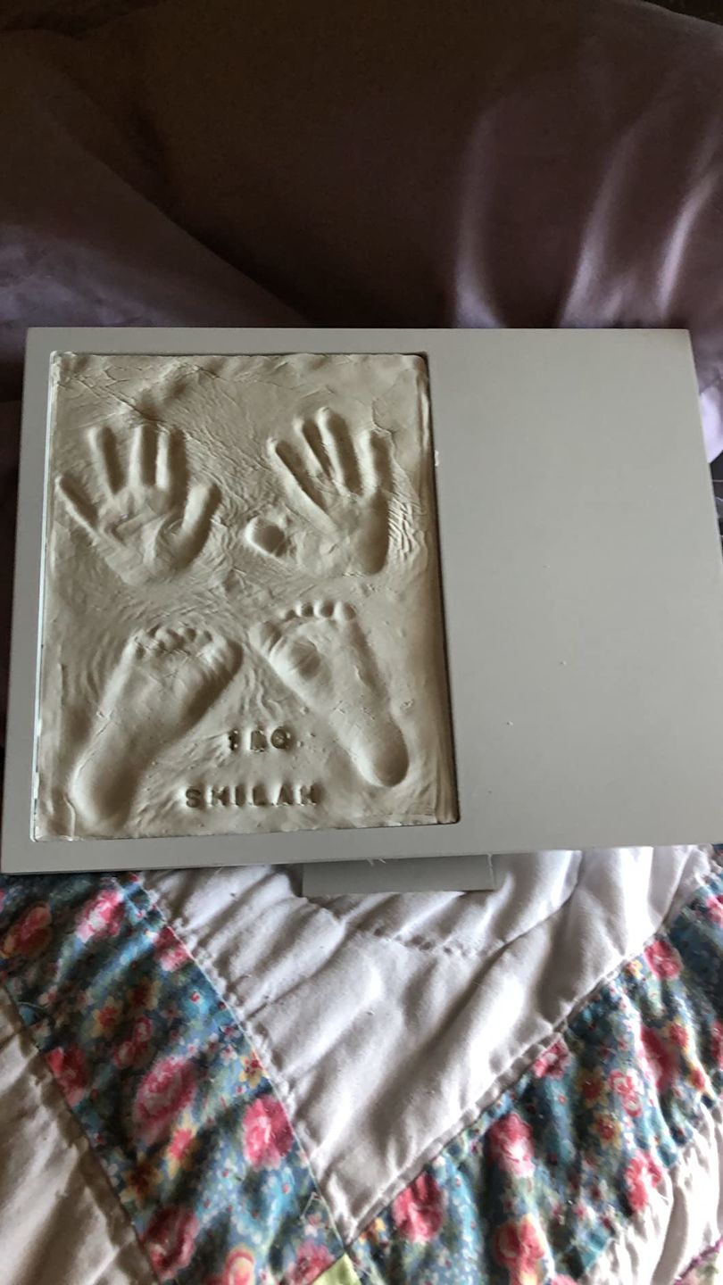 Customer photo review of Baby Handprint & Footprint Keepsake Solo Frame