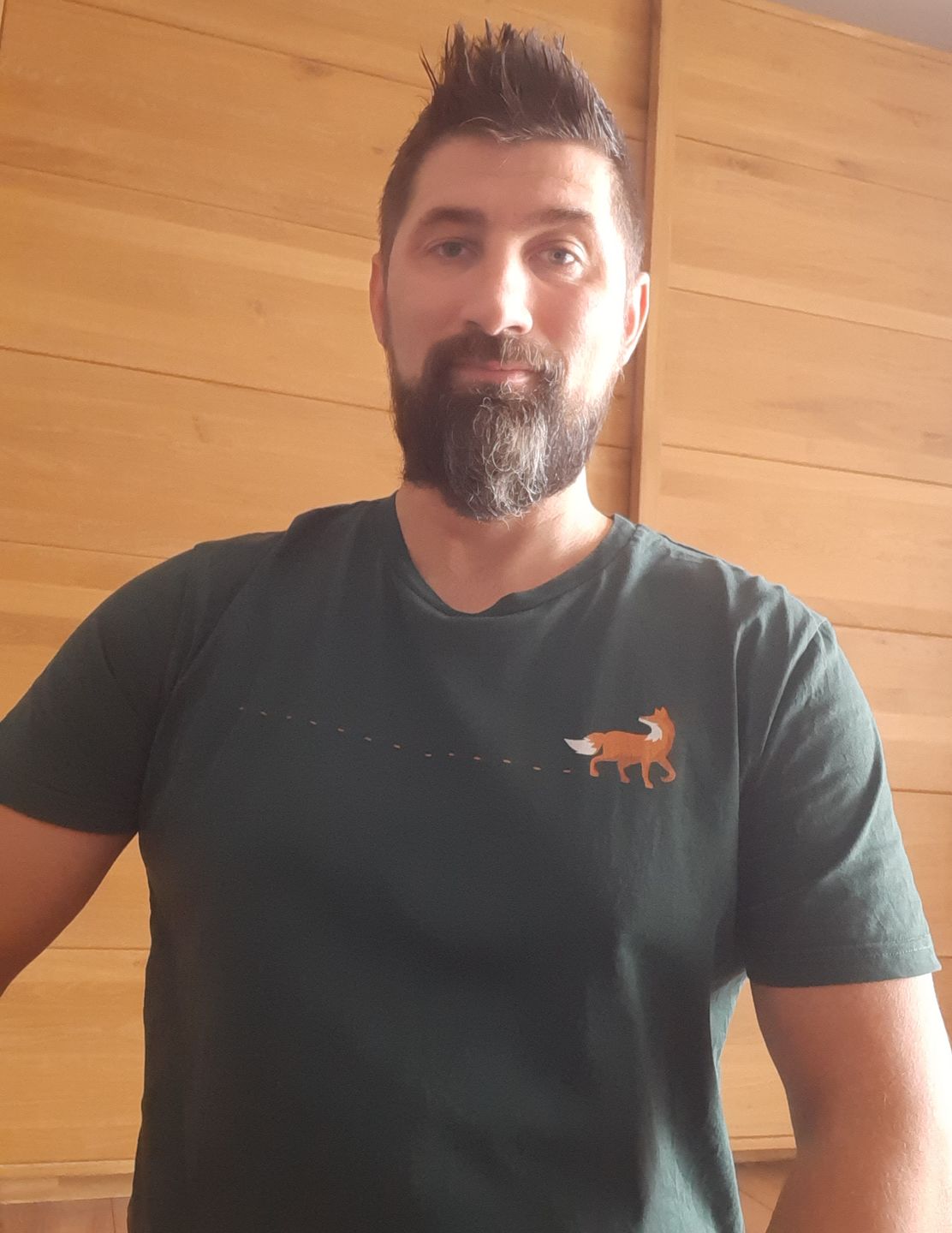 Customer photo review of FUCHS SPUR - Bio Herren Shirt (Siebdruck)
