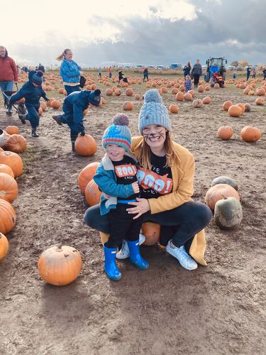 Customer photo review of The Boo Crew Mum & Kid Matching Halloween Sweatshirts- Black