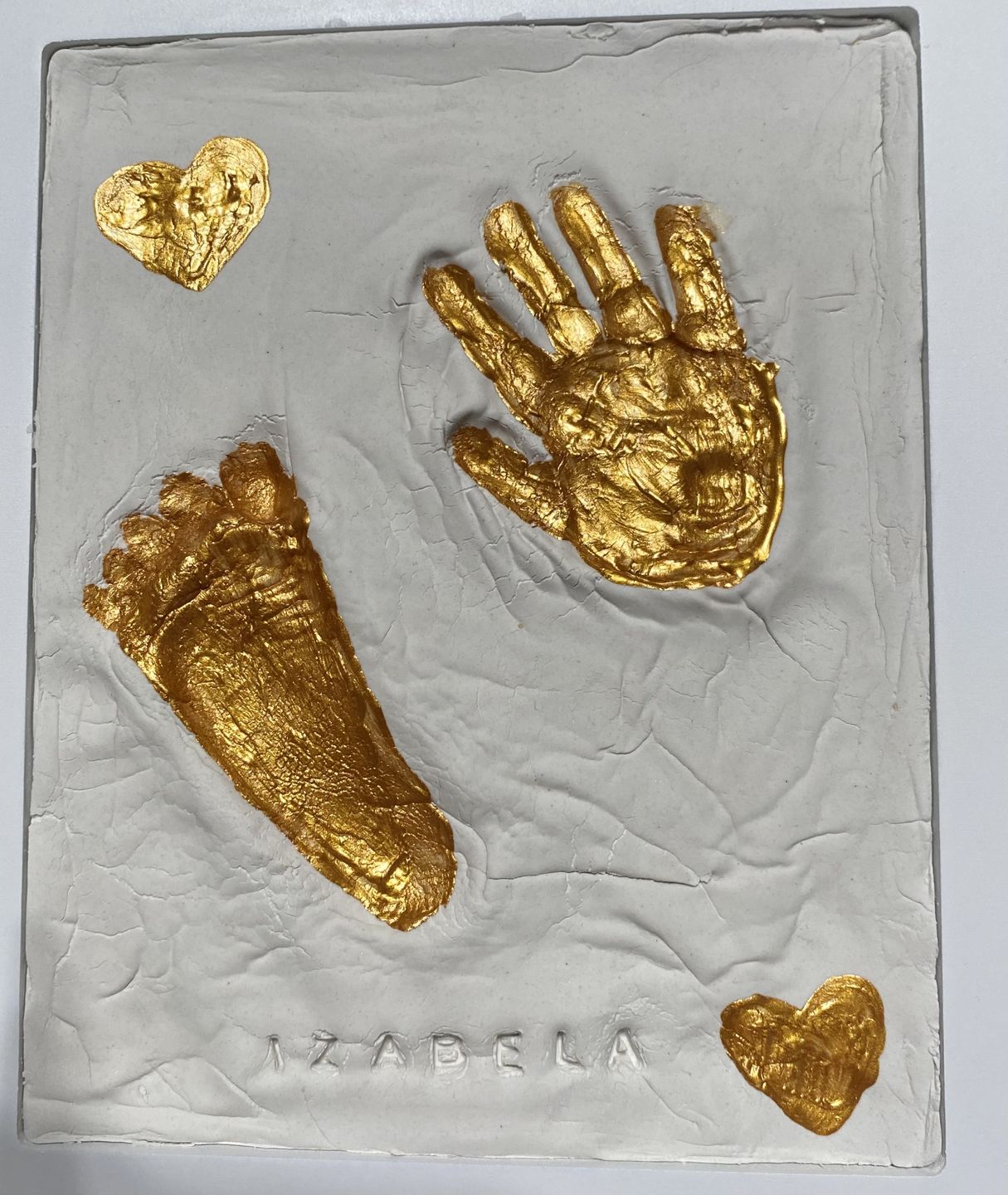 Customer photo review of Baby Handprint & Footprint Keepsake Solo Frame