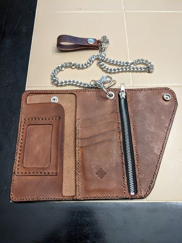 Customer photo review of No.59 | Leather Trucker Long Wallet (Digital Pattern)