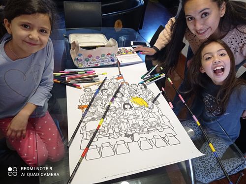 Customer photo review of Clásicos: Set de 3 láminas para pintar