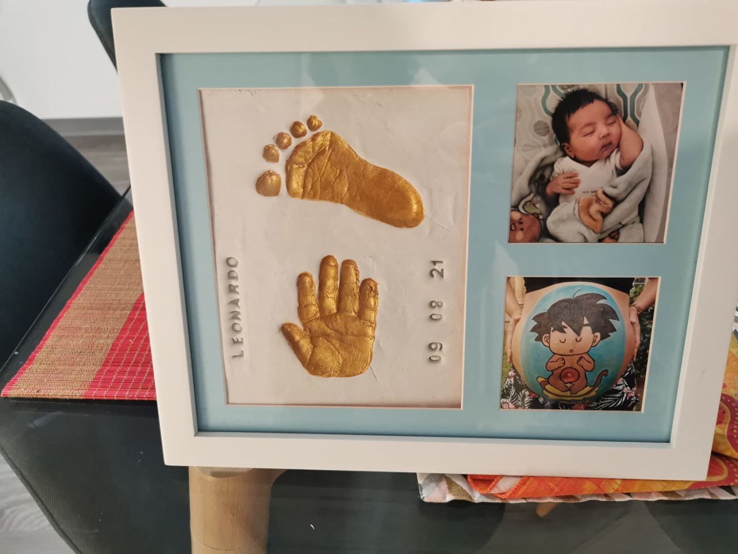 Customer photo review of Baby Handprint & Footprint Keepsake Solo Frame