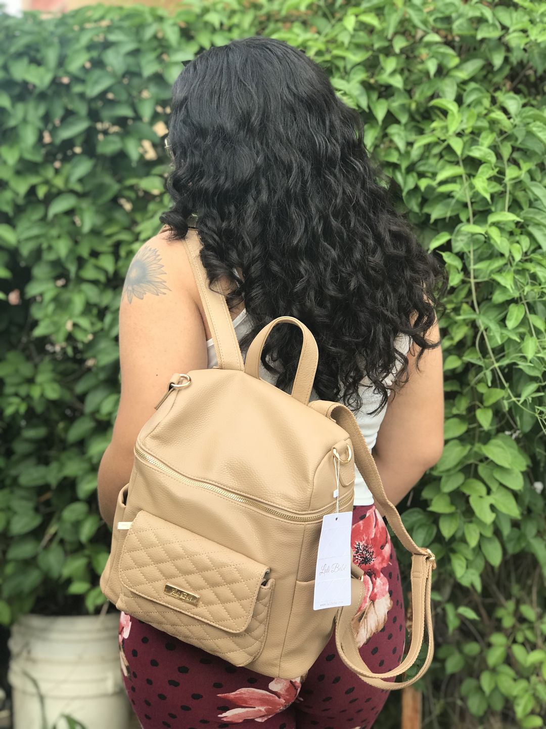 Customer photo review of Monaco Diaper Bag | Pearl White