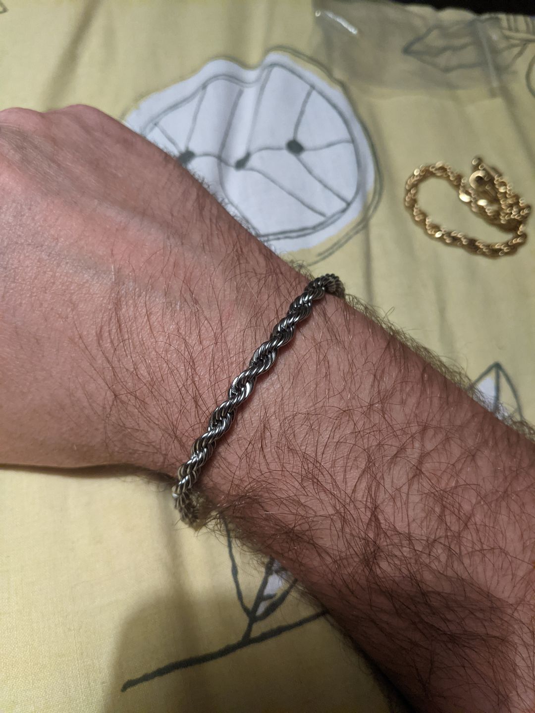 Customer photo review of 6mm Rope Bracelet - White Gold