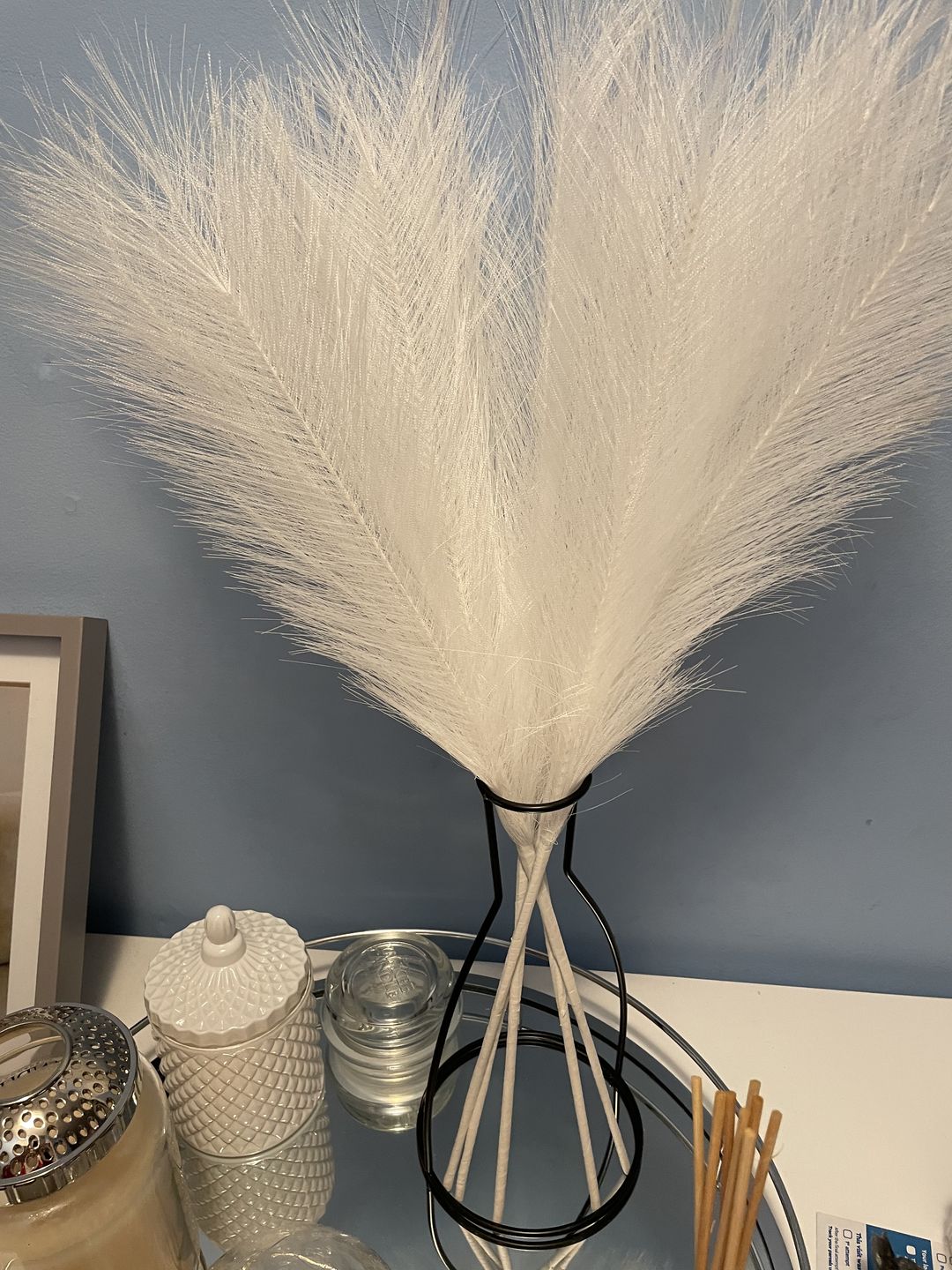 Customer photo review of Faux Pampas Grass - White
