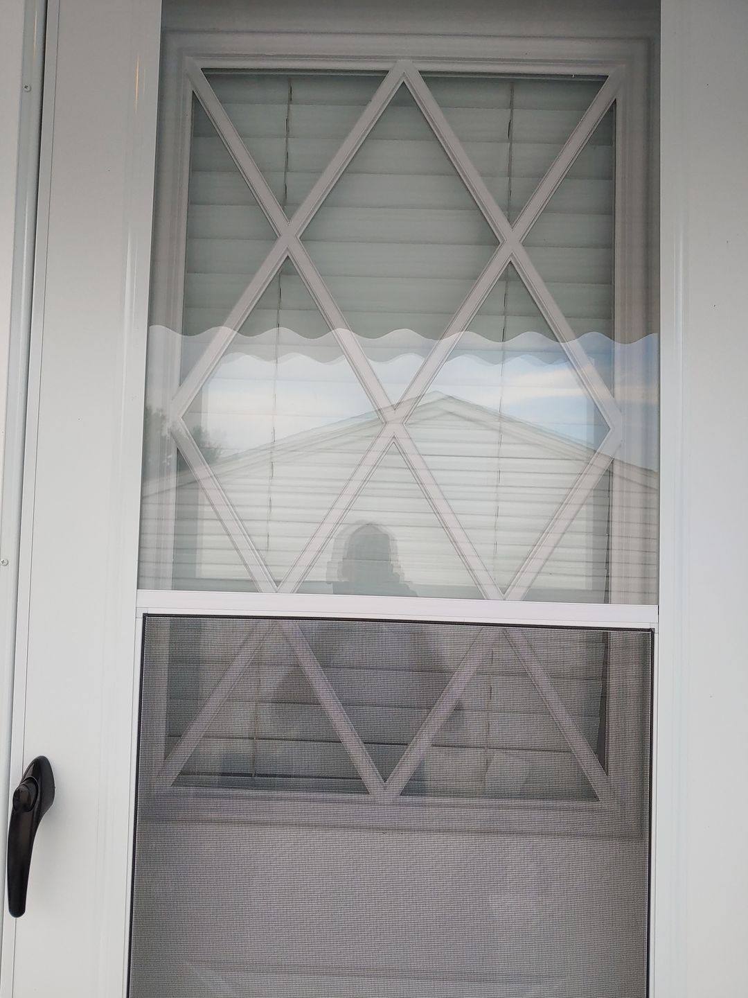 Customer photo review of Clear Diamond Grid Glass and Frame Kit (Half Lite 22" x 36" Glass Size)