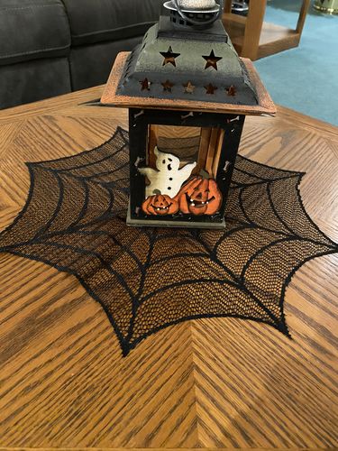 Customer photo review of Heritage Lace Spider WEB 20" Round Doily / Placement 20”