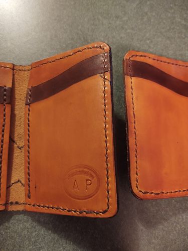 Customer photo review of No.68 | Leather Western Vertical Wallet (Digital Pattern)