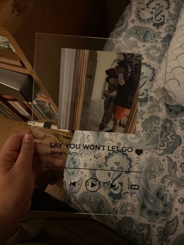 Customer photo review of Custom Song Plaque - The Best Anniversary Gift for Couples