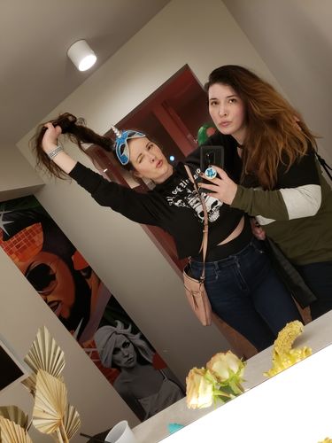 Customer photo review of 139- Loyalty Crop Hoodie