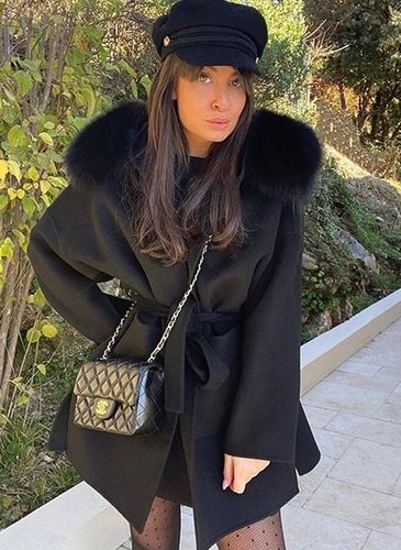 Customer photo review of Black virgin wool coat - Mango