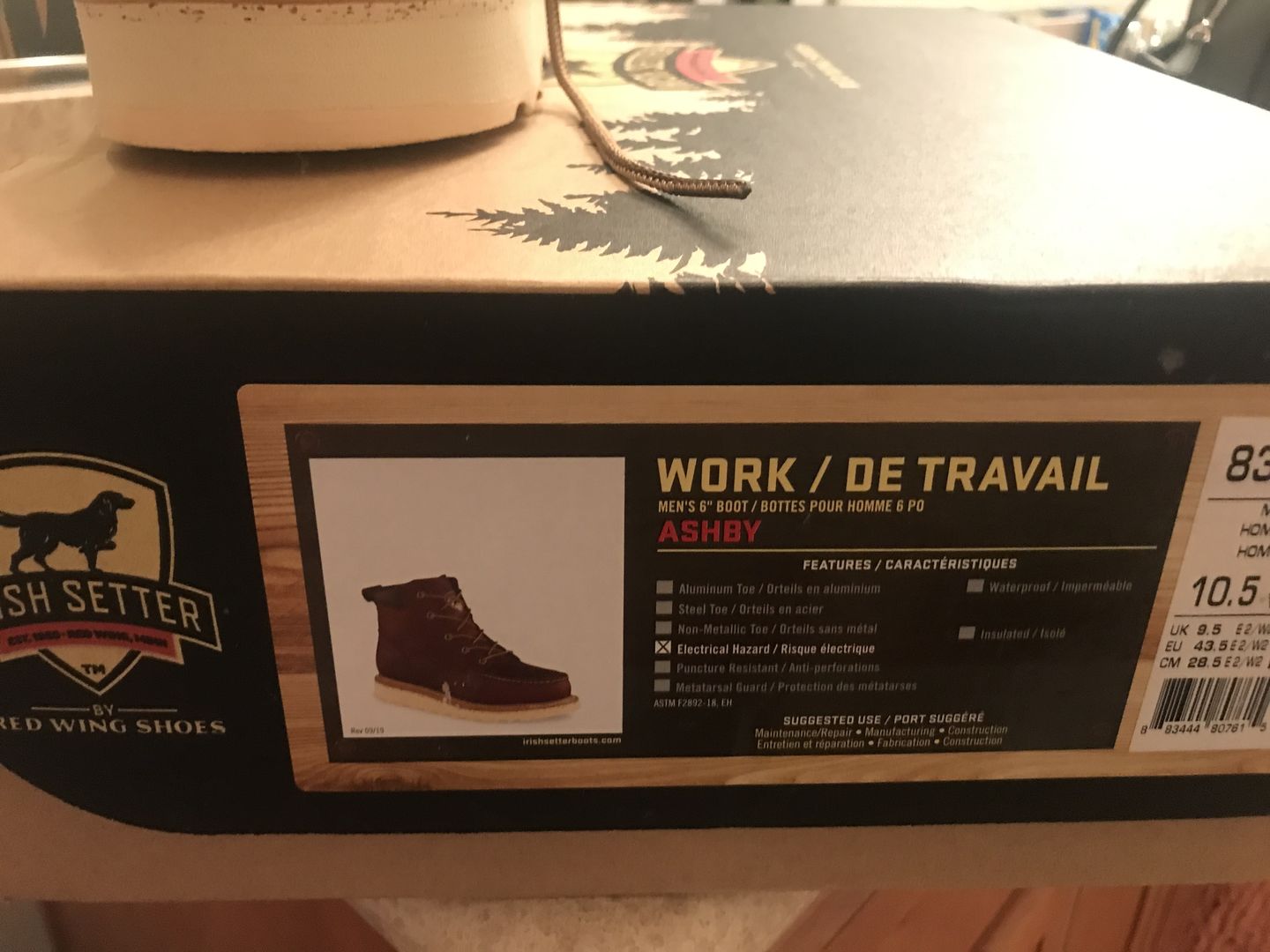 Customer photo review of Irish Setter by Red Wing Men's Ashby Soft Toe 6-inch Lace-Up Boots 83605