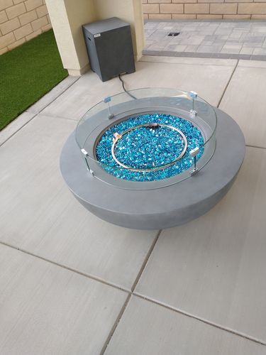 Customer photo review of 42" Outdoor Propane Gas Fire Pit Table Bowl in Gray