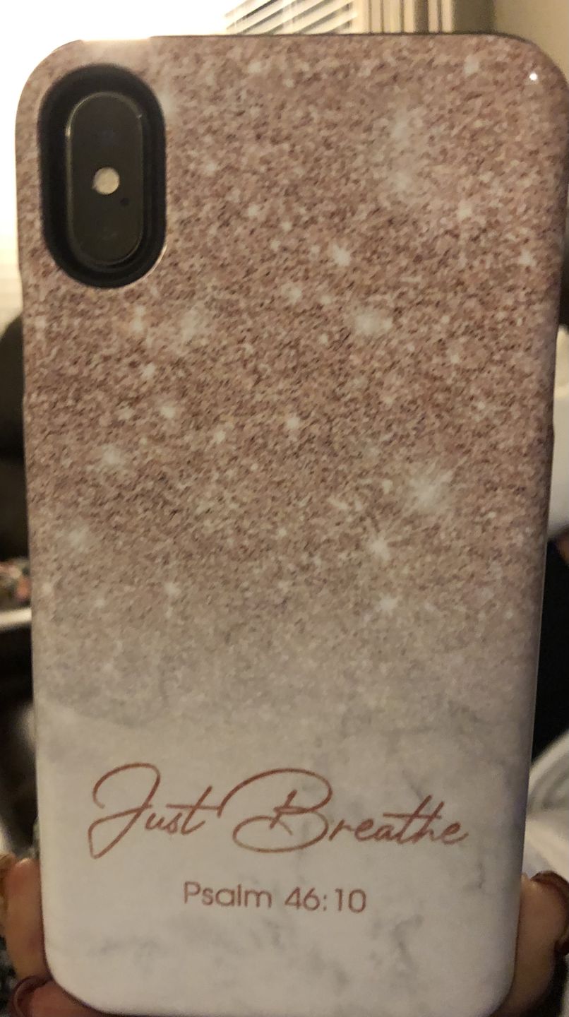 Customer photo review of Just breathe Psalm 46:10 phone case