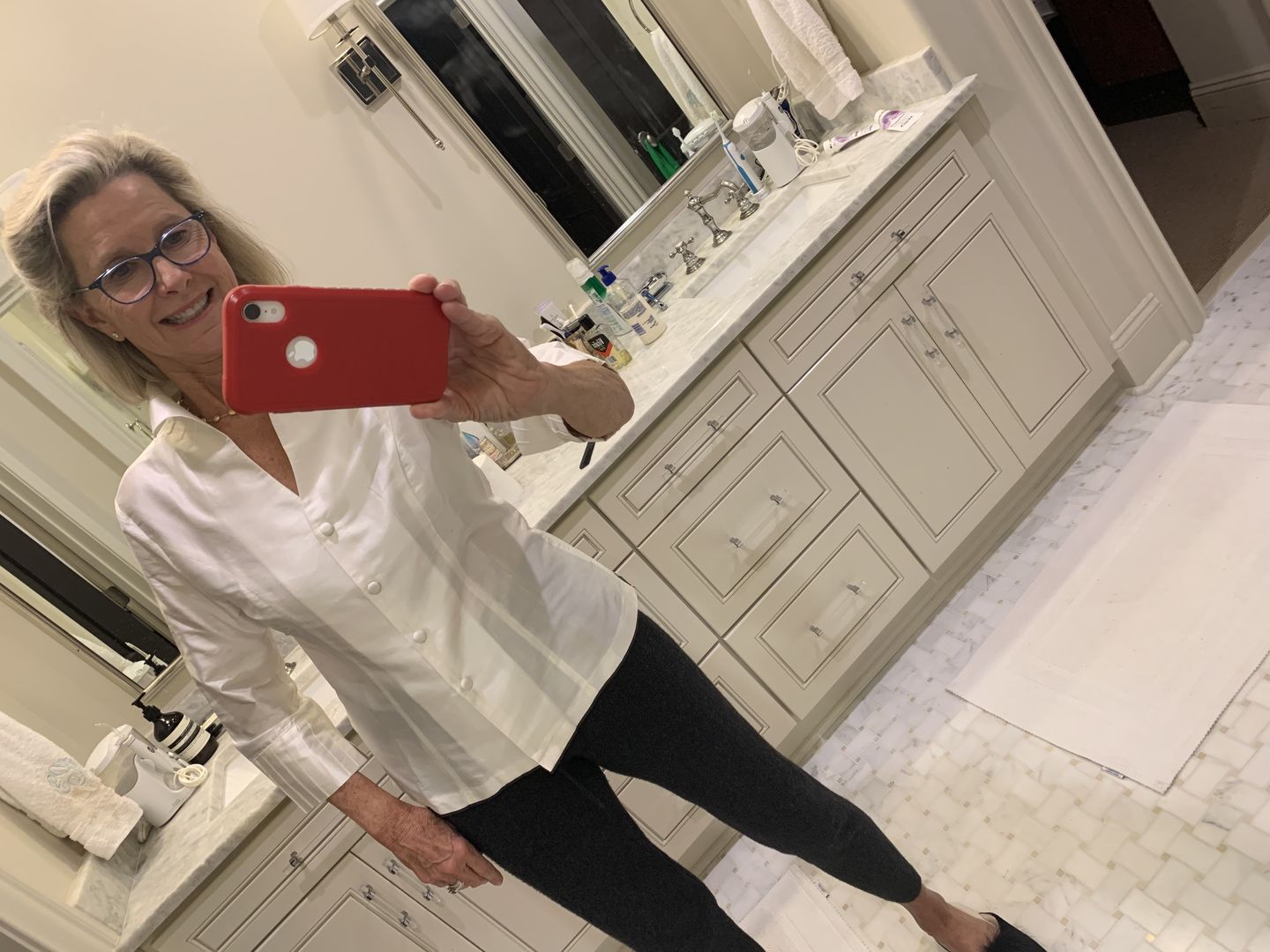 Customer photo review of Grace Top in Silk - Solid