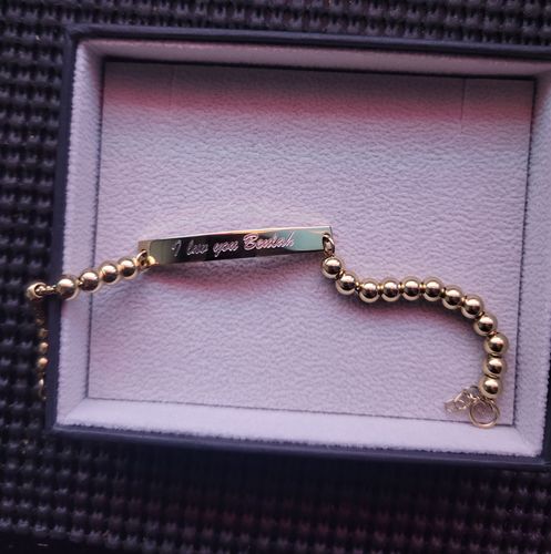 Customer photo review of 5mm Bead Engravable ID Bracelet