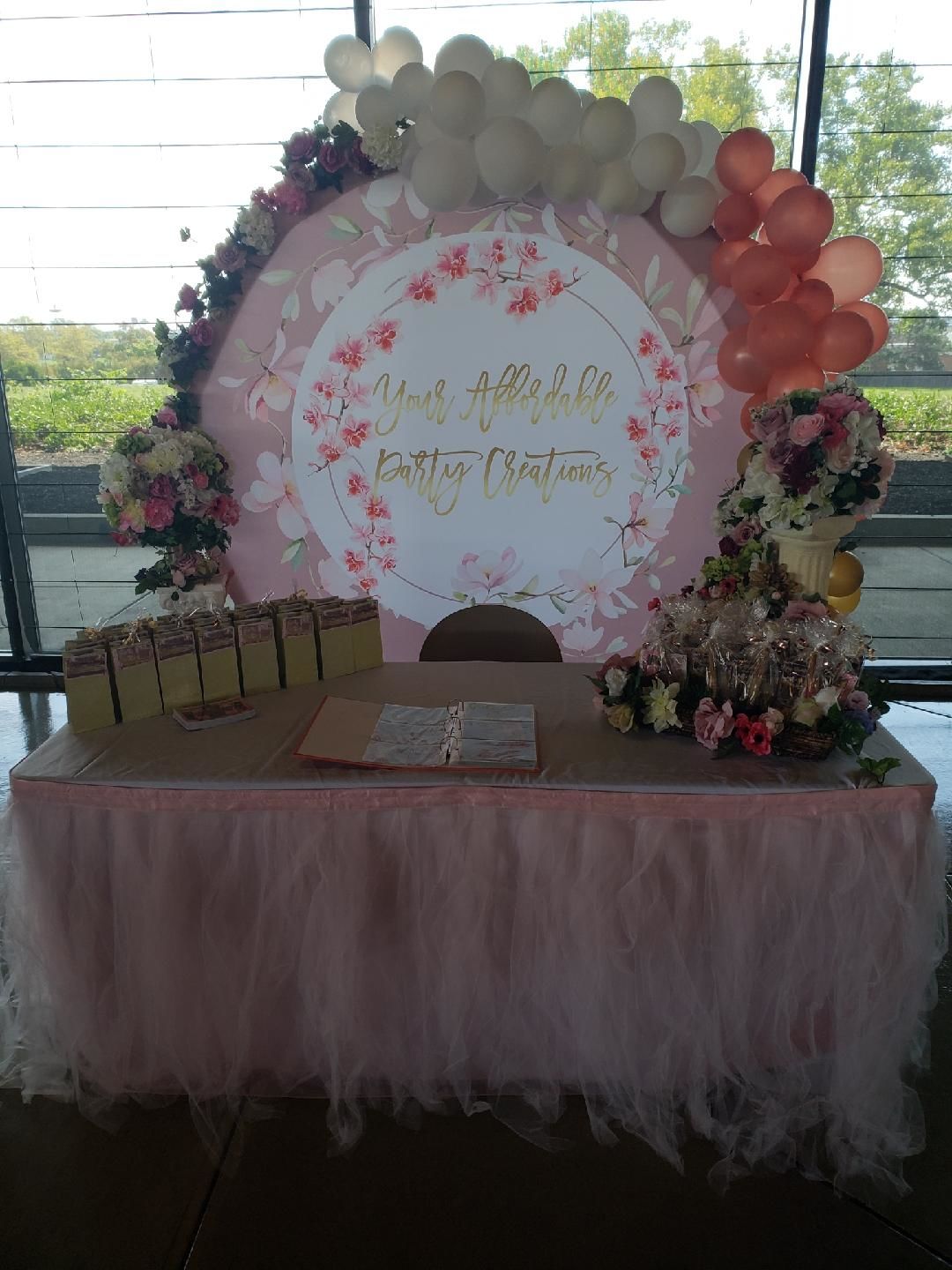 Customer photo review of Custom Round Fabric Backdrop for Birthday&Baby Shower&Wedding&Any Other Party