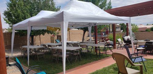 Customer photo review of 10'x15' Outdoor Portable Party Canopy Tents with Carry Bag, White