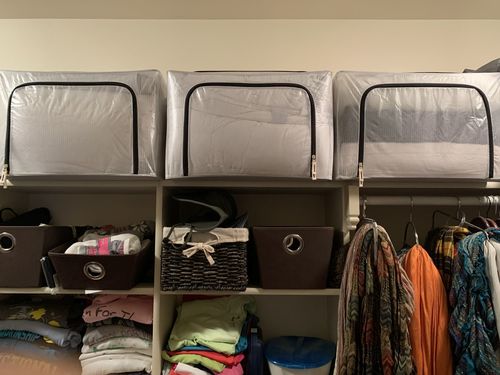 Customer photo review of UrbanStorie® Foldable Closet Storage Boxes, Store your Clothes, Sarees, Blankets, Winter Items.