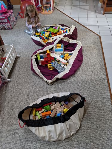 Customer photo review of MEDIUM Toy Storage Bag - Canvas/Black