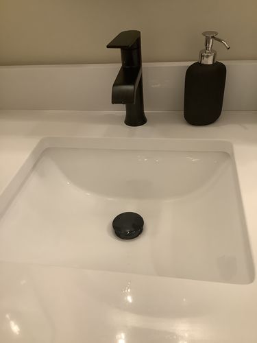 Customer photo review of Aqua Solid Brass Black Pop-up Drain - with overflow