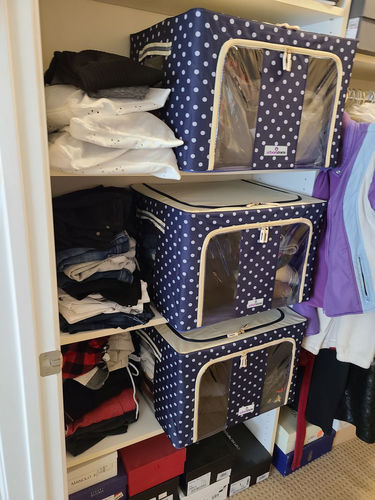 Customer photo review of UrbanStorie® Foldable Closet Storage Boxes, Store your Clothes, Sarees, Blankets, Winter Items.