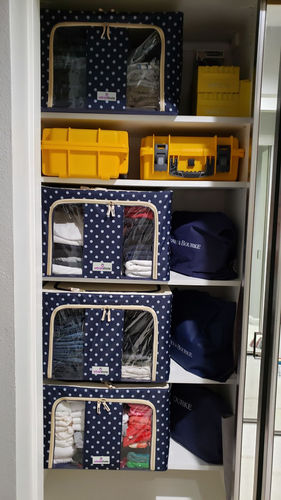 Customer photo review of UrbanStorie® Foldable Closet Storage Boxes, Store your Clothes, Sarees, Blankets, Winter Items.