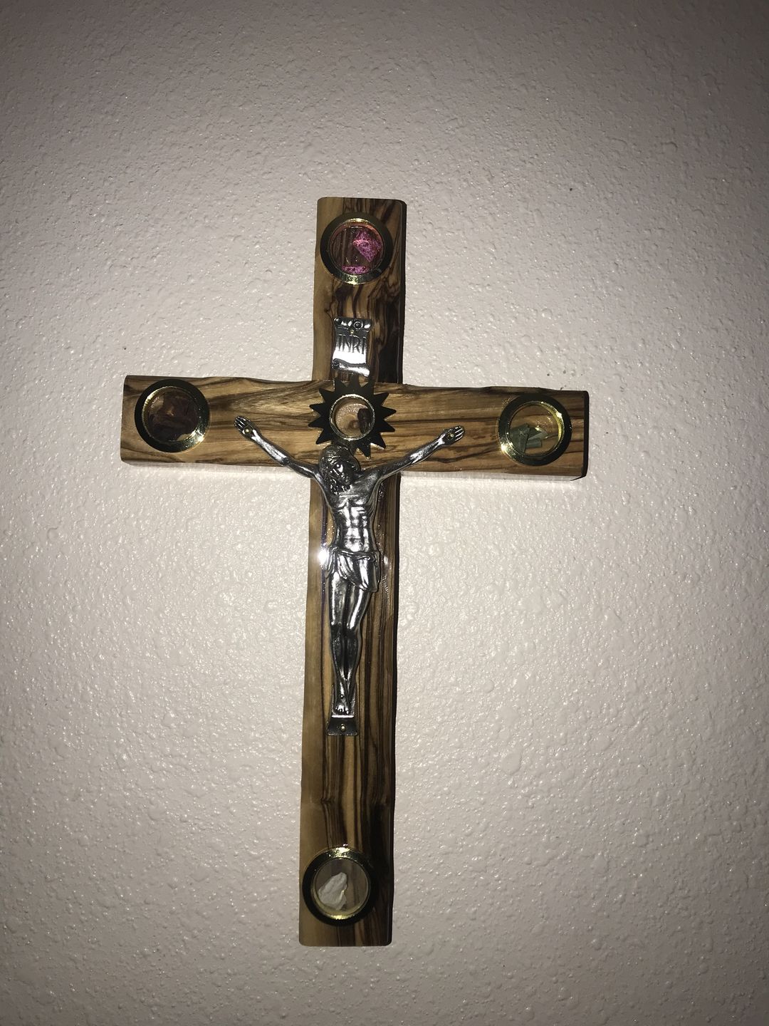 Customer photo review of Olive Wood Plain Crucifix (With Star of Bethlehem) - Holy Land Crucifixes