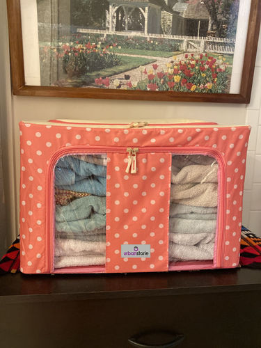 Customer photo review of UrbanStorie® Foldable Closet Storage Boxes, Store your Clothes, Sarees, Blankets, Winter Items.