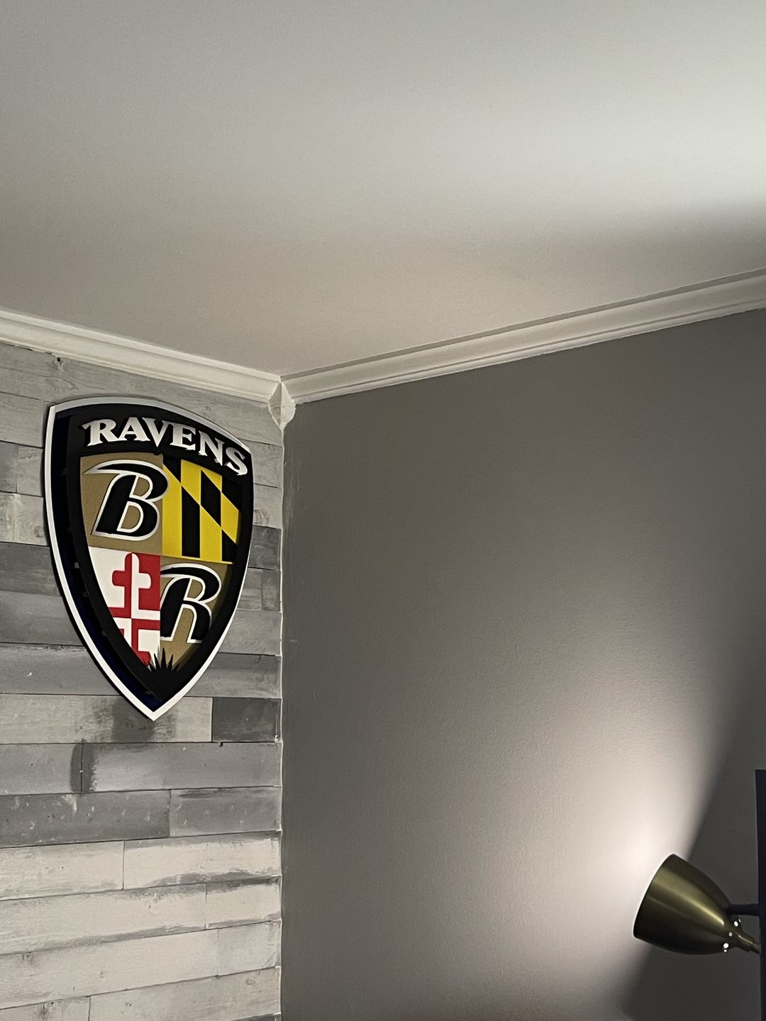 Customer photo review of Baltimore Ravens "Shield" 3D Vintage Metal Wall Art