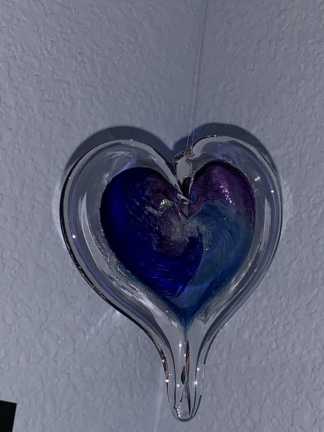 Customer photo review of Dichroic Heart Suncatcher with Infused Cremains