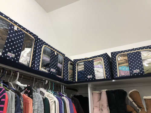 Customer photo review of UrbanStorie® Foldable Closet Storage Boxes, Store your Clothes, Sarees, Blankets, Winter Items.
