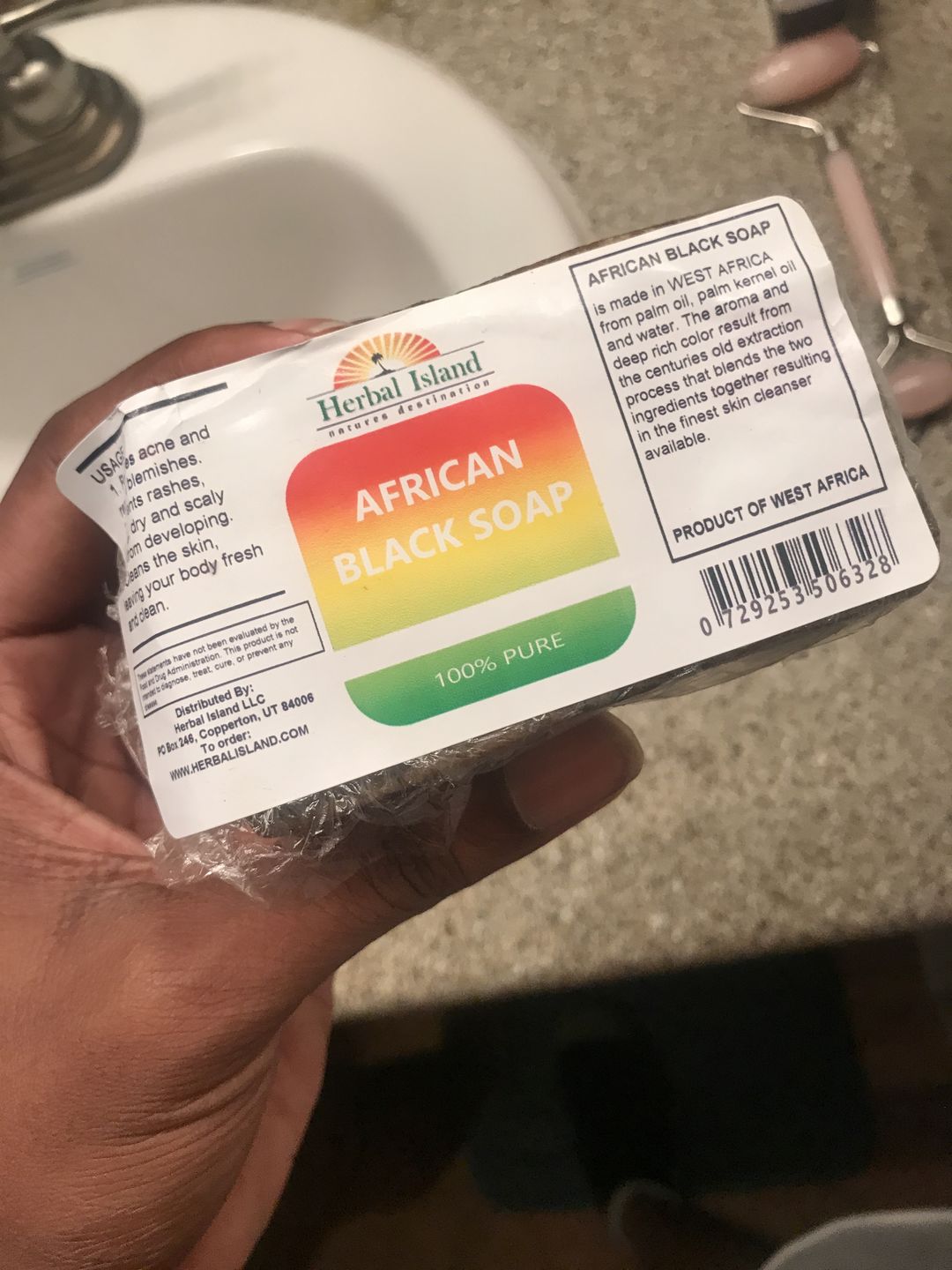 Customer photo review of Organic Natural Raw African Black Bar Soap