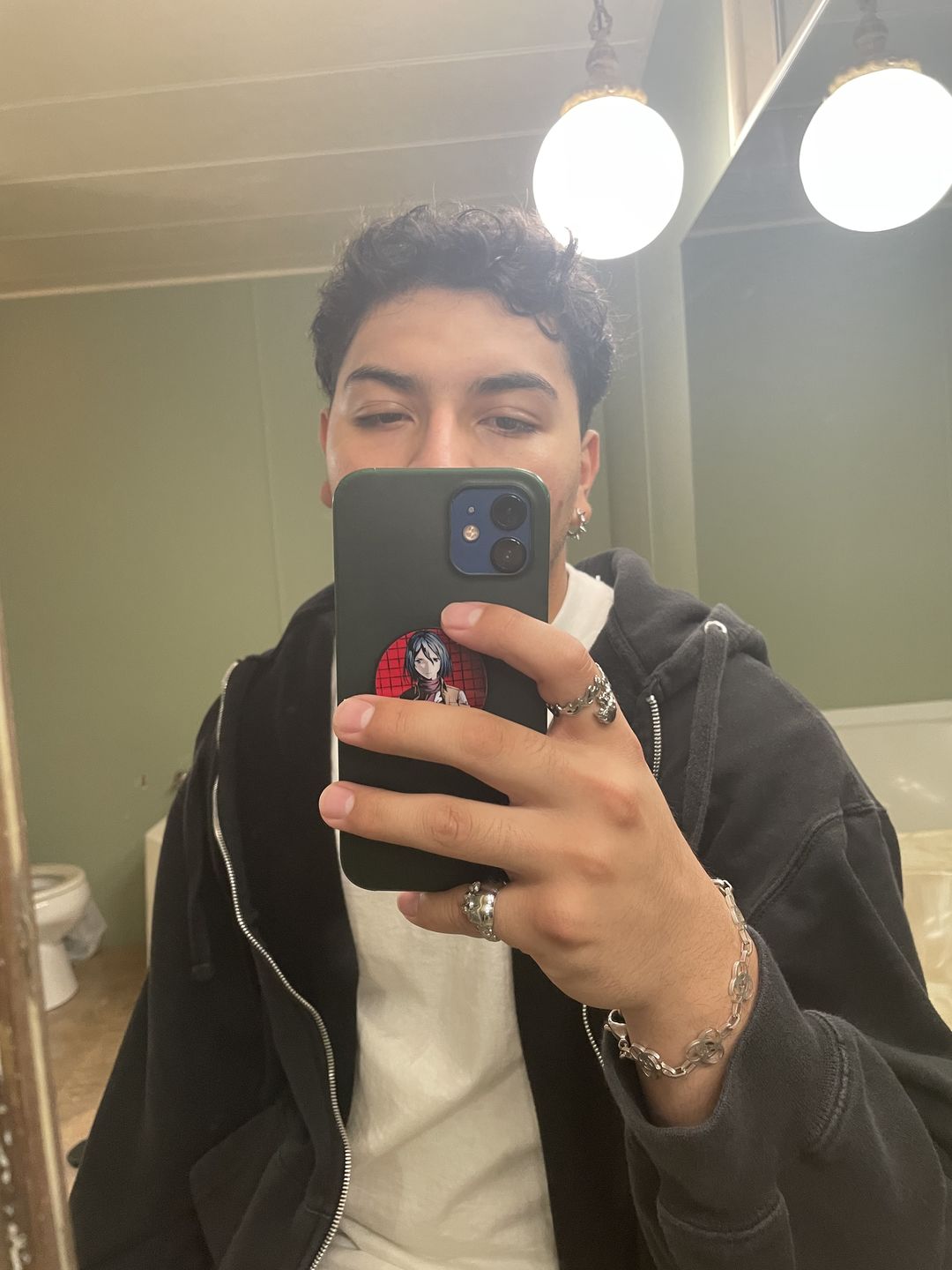Customer photo review of SPIKED OPEN HOOP EARRING