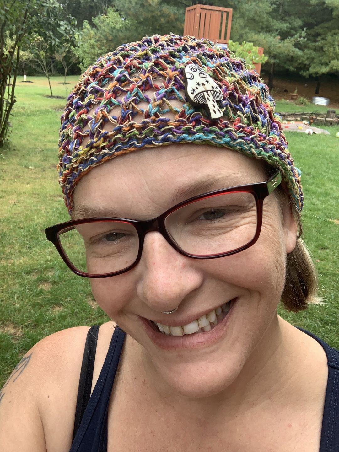 Customer photo review of Honeycomb Mushroom Hemp Hat