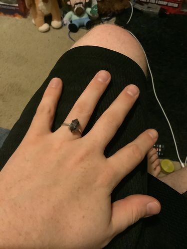 Customer photo review of Herkimer Diamond Sterling Silver 925 Adjustable Ring