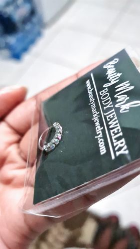 Customer photo review of Seven Gem Lined Steel Bendable Hoop